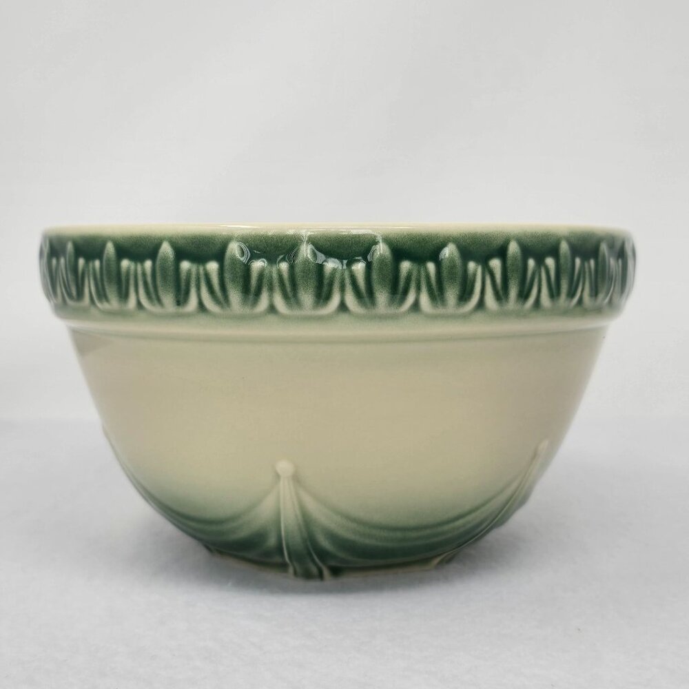 Longaberger Pottery Mixing Bowl American Craft Ivy Green Ivory 8" USA 30509 - Picture 10 of 12
